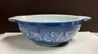 Vintage Pyrex Colonial Mist Blue & White Daisy Cinderella Mixing Bowl 444~Mint
