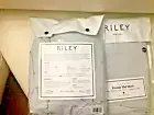 NEW RILEY HOME Percale Silver Fitted and Flat Sheet Set Size King /CKing