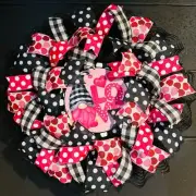Valentine’s Day Gnome Wreath For Front Door Handmade 20 Inch Deco Mesh