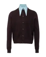 Prada Button-Down Collared Cardigan IT50,IT48 brown