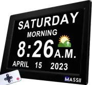 【2025 New】 Digital Clock with Voice Talking Date and Time, 11.5" Large Calend...