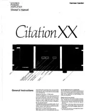 Harman Kardon CITATION XX Amplifier Owners Instruction Manual