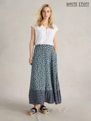 White Stuff Blue Jada Jersey Maxi Skirt (AN5682) | $127