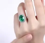 2.50 Ct Oval Natural Emerald Diamond Wedding Ring14K solid white gold