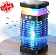 3-in-1 Solar Bug Zapper – 4200V Rechargeable Fly Zapper w/ Light – Patio