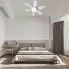 - Ceiling Fan LED Light E27 Socket Fan Light Remote Control with Extender (White