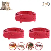 3 Pcs Red Adjustable Pet Cat Anti Flea Mite Tick Collar Remedy Cat Collar Pet Supplies