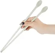Carrotez Silicone Cooking Chopsticks, Long (12 inch) Reusable Chopsticks for Cooking, Heat Resistant, Non-Scratch, Gentle on Cookware, 1 pair - Ivory