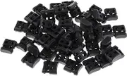 50pcs Black Plastic Non-Slip Double Hole String Cord Locks for Shoelace Bag