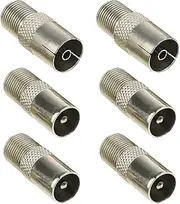 EMSea 6pcs Female to Male TV Aerial Coaxial Coupler for Antenna Cables Aerial Cables Satellite Cables Coaxial Cables Copper T/F Screw Connector Socket to RF Coax Aerial Adapter