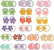 40 Pack Baby Girl Hair Ties, Lovely Hair Ties For Girls, Colorful Elastic Hair Ties With Cartoon Flowers Decoration, Rubber Bands Ponytail Hair Holders Head Bands Ropes Hair Accessories For Girls