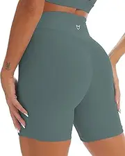[TomTiger] Yoga Shorts for Women Tummy Control High Waist Biker Shorts Exercise Workout Butt Lifting Tights Women's Short Pants