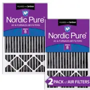 16x25x5 (4 3/8) Honeywell Replacement Air Filters MERV 8 Plus Carbon 2 Pack