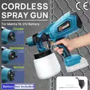 Cordless High Pressure Airless Spray Gun Paint Sprayer For Makita 18V Battery AU