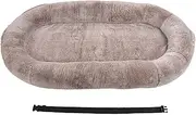 Large Human Dog Bed Soft Human Sized Dog Bed with Strap Gradient Coffee Color for Home and Office