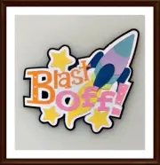Blast Off Paper Piecing Title Embellishment for Cards Pages PCC