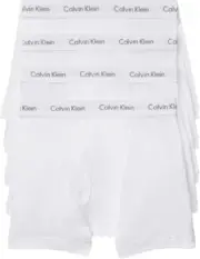 Calvin Klein Men's Cotton Classics 4-Pack Boxer Brief, White, S