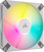 Corsair AF120 RGB Slim, 120mm PWM Fluid Dynamic Bearing Fan Kit - Thin Profile for Small-Form Cases - Low-Noise - Up to 2000 RPM - 8 Addressable RGB LEDs - Dual Pack with Lighting Node CORE - White