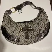 Guess Y2K Vintage Monogram Brown Baguette Shoulder Bag Early 2000’s NWT