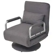 vidaXL Swivel Chair and Sofa Bed Dark Grey Adjustable Convertible Guest Bed