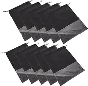 [Ipetboom] 10Pcs Transparent Window Non Woven Drawstring Dust Shoe Storage Bags Travel Pouches for Organizing Shoes