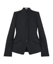 mandarin-collar button-front fitted jacket IT40,IT42,IT38 black