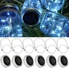Solar Mason Jar Lid String Lights, 6 Pack 15 Led String Fairy Star Firefly Ja...