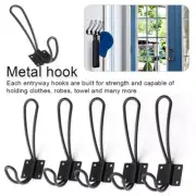 Vintage Coat Hooks Metal Wall Door Mount Hat Hook Hanger Hanging Clothes Rack Bl