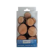Crafted 3-6cm Round Craft Natural Wood Slices - 30 Pack