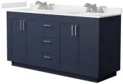 Wyndham Collection WCF292966D-QTZ-US3MXX Miranda 66" - Dark Blue / White Quartz