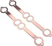 MCFPGFVKNA Reusable SBC Oval Port 1.8 * 1.5 Inch Copper Header Exhaust GasketsEngines Engine Exhaust Gasket Comptible With SB 283-327-350-383-400 shim