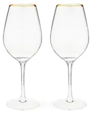 Twine Gilded Stemmed Wine Glass Set