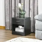 HOMCOM Modern End Table Accent Side Sofa Storage Cabinet w/ Drawer, Shelf