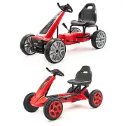 VEVOR Go Kart 4 Wheel Pedal Ride On Toy for Kids Adjustable Seat Ages 3-12 Red