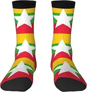 [EdWal] Soft Flag of Myanmar print Moisture Wicking Socks Sports Socks for Men and Women Warm thermal Boot Hiking Socks