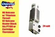 V6 Volcano Hotend 24v with Titanium Heatbreak, Upgraded Heatsink, PT100, 1.75mm