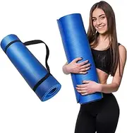 HCE Eco Friendly NBR Yoga Mat - Multipurpose 173cm x 61cm x 15mm Extra Thick Exercise Mat for Men, Women and Kids, Ideal Non Slip Workout Mats for Yoga, Pilates, Gym Exercise with Carrying Strap