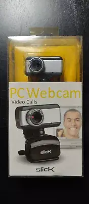 SlicK PC Webcam, NEW, basic video calls on most platforms & apps, USB, PC or MAC