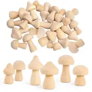 30 Pieces Unfinished Wooden Mushroom 6 Sizes of Natural Wooden Mushrooms for Arts & Crafts Projects Wood color