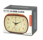 KIKKERLAND Retro Alarm Clock, Red, ABS
