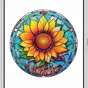 Yabauuop Sunflower Wall Decals Removable | Anti-Collision Window Floral Decals - Flexible Electrostatic Floral Glass Door Film for Outdoor Warning Sticker