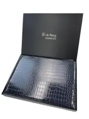 de Burg 4 Piece Table Place Mat Set Placemat with Croc Pattern - Blue