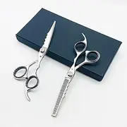 7-Inch Silver Shine Hair Cutting Scissors Set – Professional Barber Shears & Thinning Scissors | Japanese Stainless Steel Hairdressing Kit for Salon & Home Use