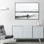Black and White Longboard Surf Canvas Wall Art