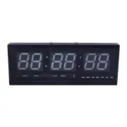 Jumbo Digital LED Wall Clock Alarm Calendar Temperature Display Red