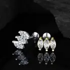 Triple Marquise CZ Lip Labret Conch Tragus Daith Helix Ear Cartilage Studs 16G