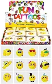 HENBRANDT Smiley Face Tattoos - 12 Pack