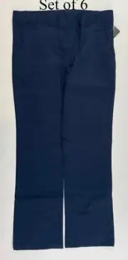 George Pant Flat Front School Uniform Girl's Dark Navy 12 1/2 Plus Set of 6