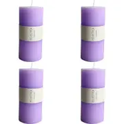 4PK LVD Wax Oversized Candle Elegant Decorative Home Decor 7x15cm Purple