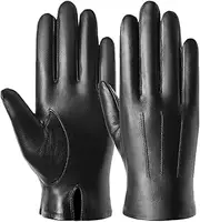 [HAMKVBPR] Men's Gloves Men's Leather Gloves Warm Padded Thickened Touch Screen Gloves Winter Warm Gloves